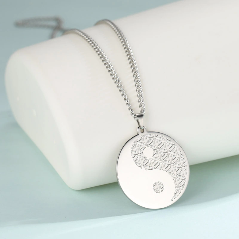 Eight Diagrams Round Stainless Steel Necklace