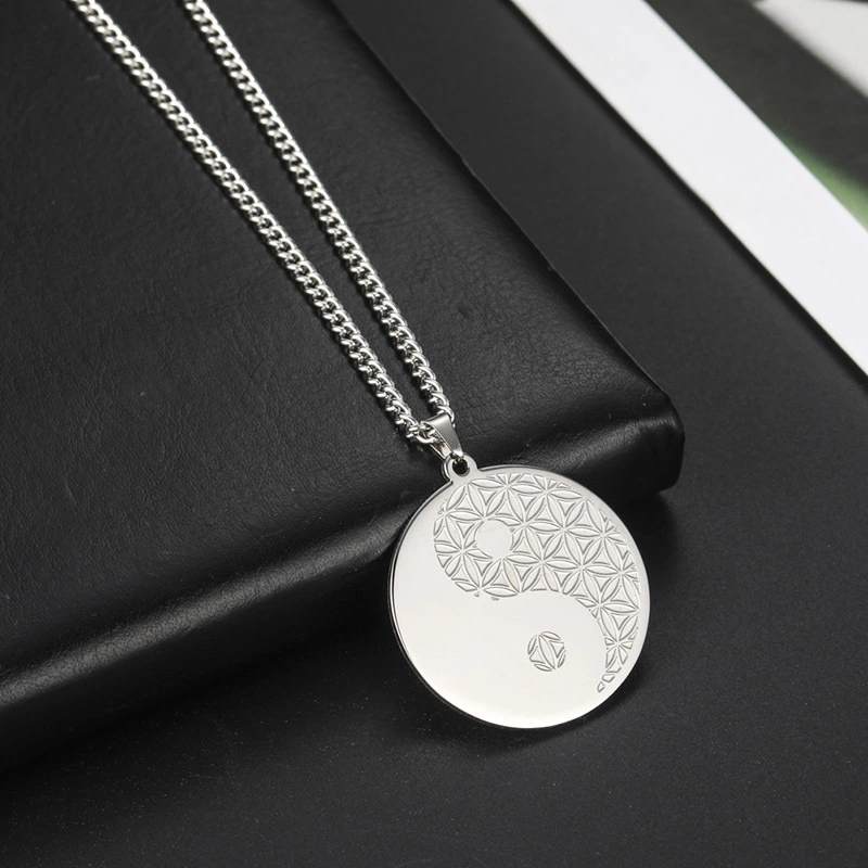 Eight Diagrams Round Stainless Steel Necklace