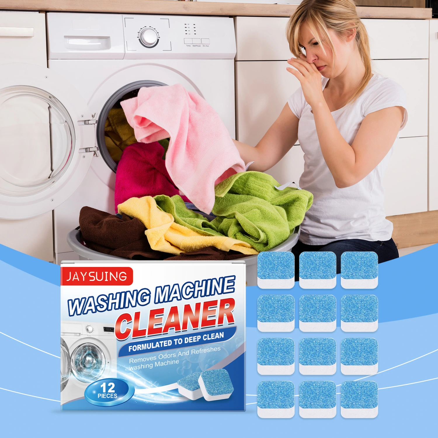 Drum Washing Machine Cleaning Agent Descaling Stain Cleaning Clean Odor