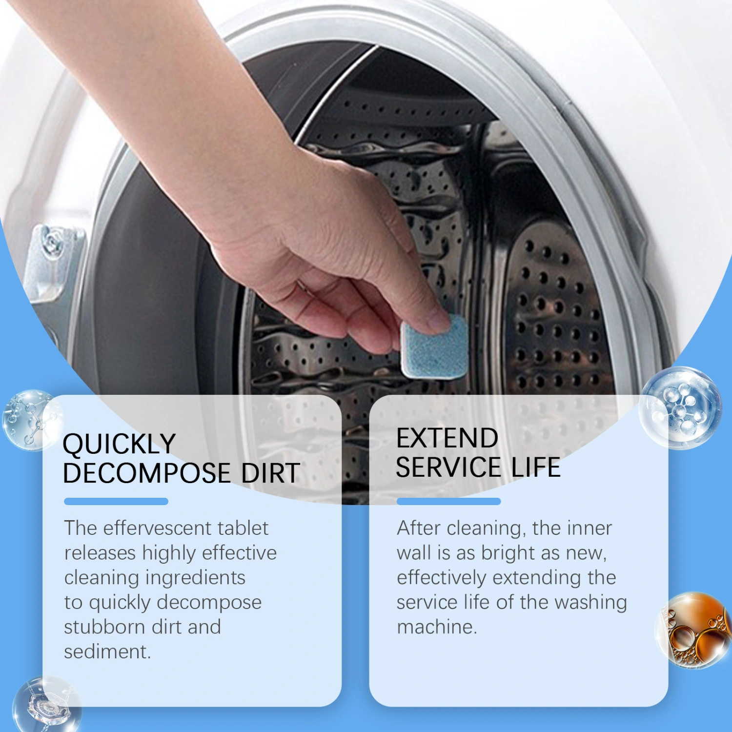 Drum Washing Machine Cleaning Agent Descaling Stain Cleaning Clean Odor