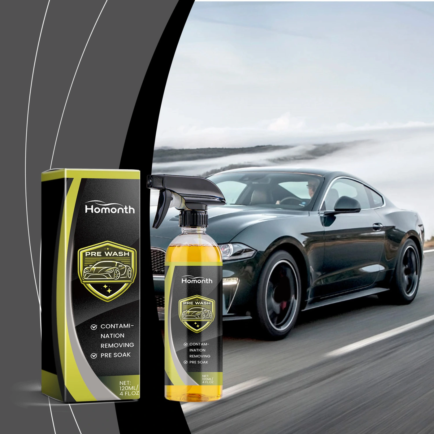 Homonth Automotive Detergent Wipe Free Car Wash Liquid Stain Removal Cleaning Protection Bright Daily Maintenance