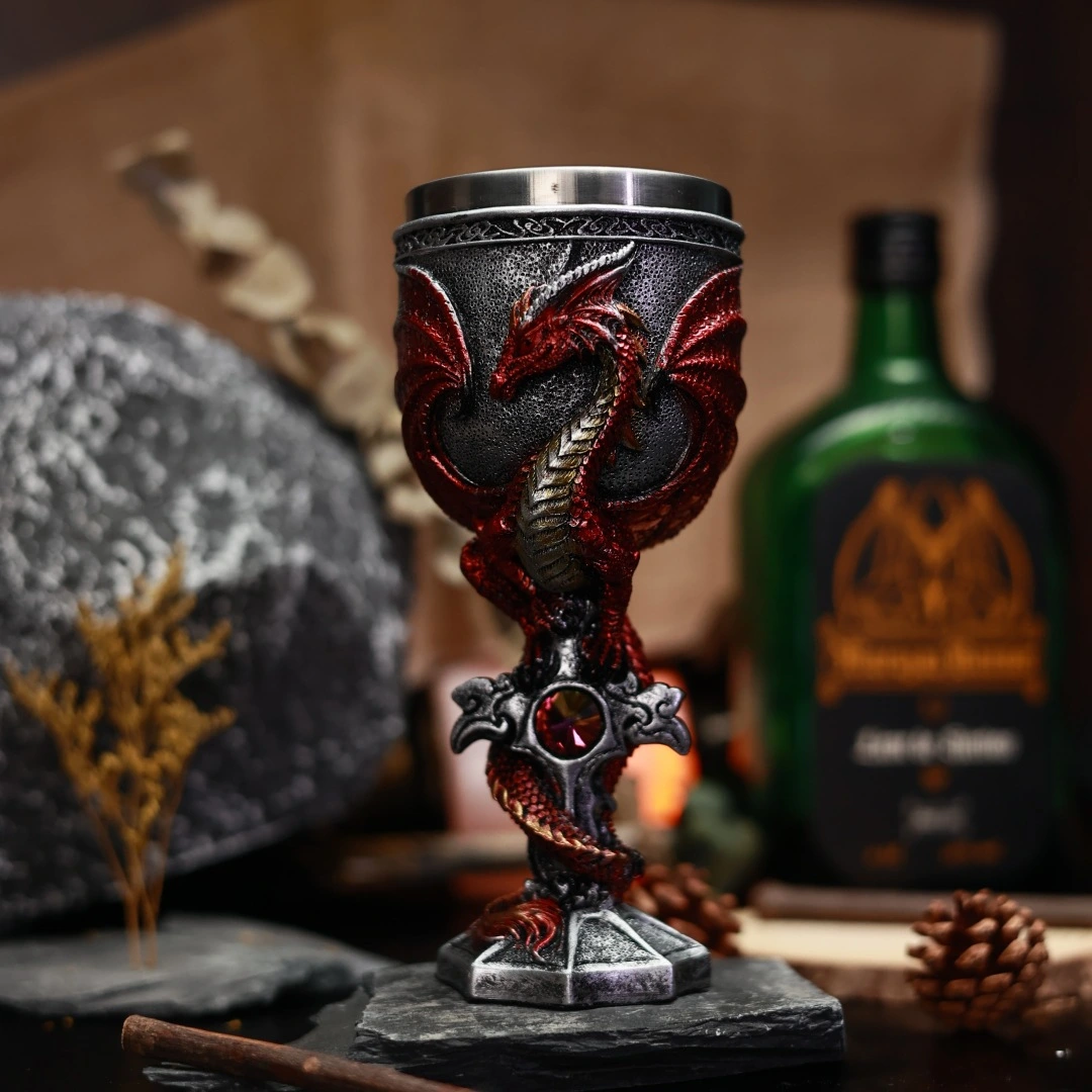 One Gargoyles Stainless Steel Wine Glass 3D Stereo