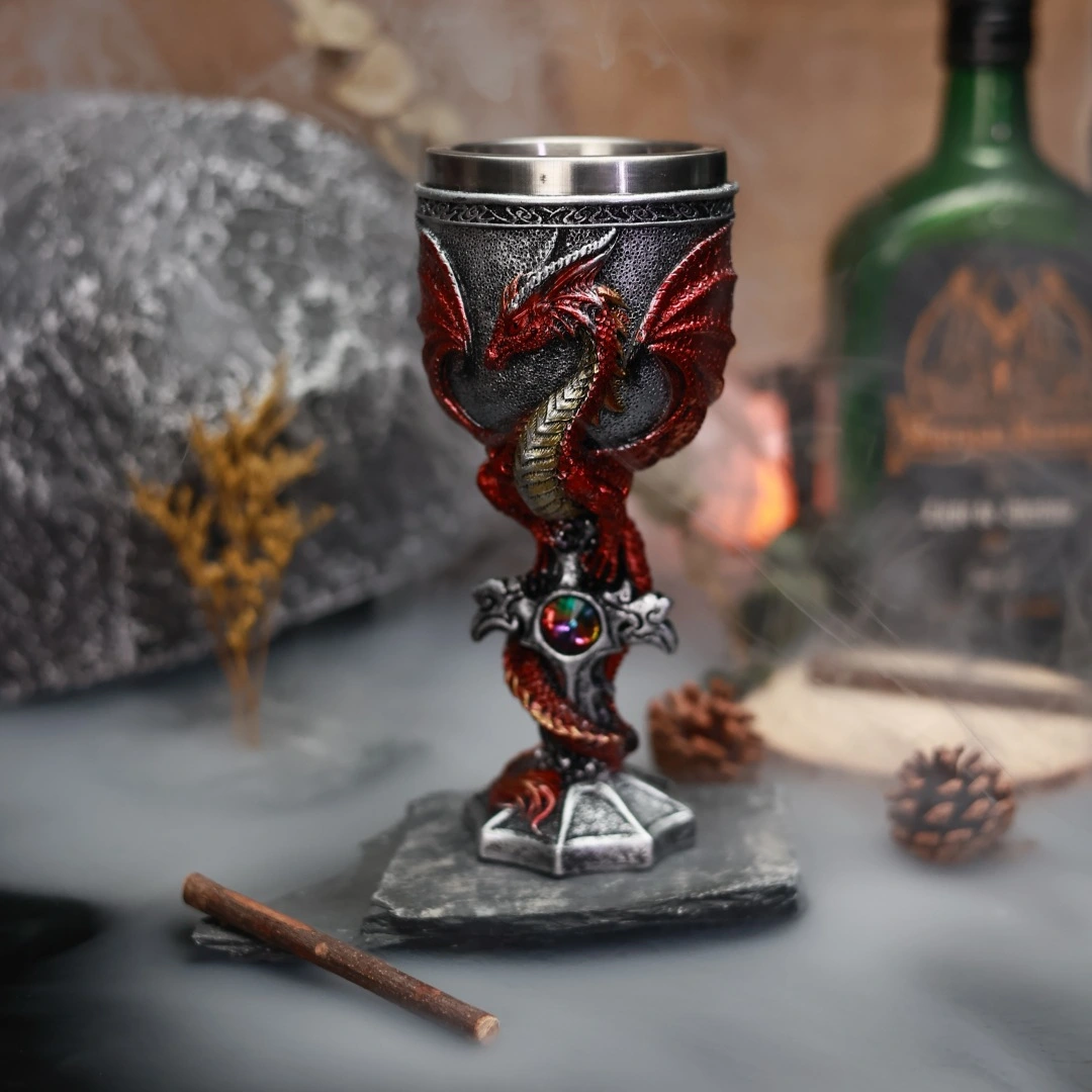 One Gargoyles Stainless Steel Wine Glass 3D Stereo