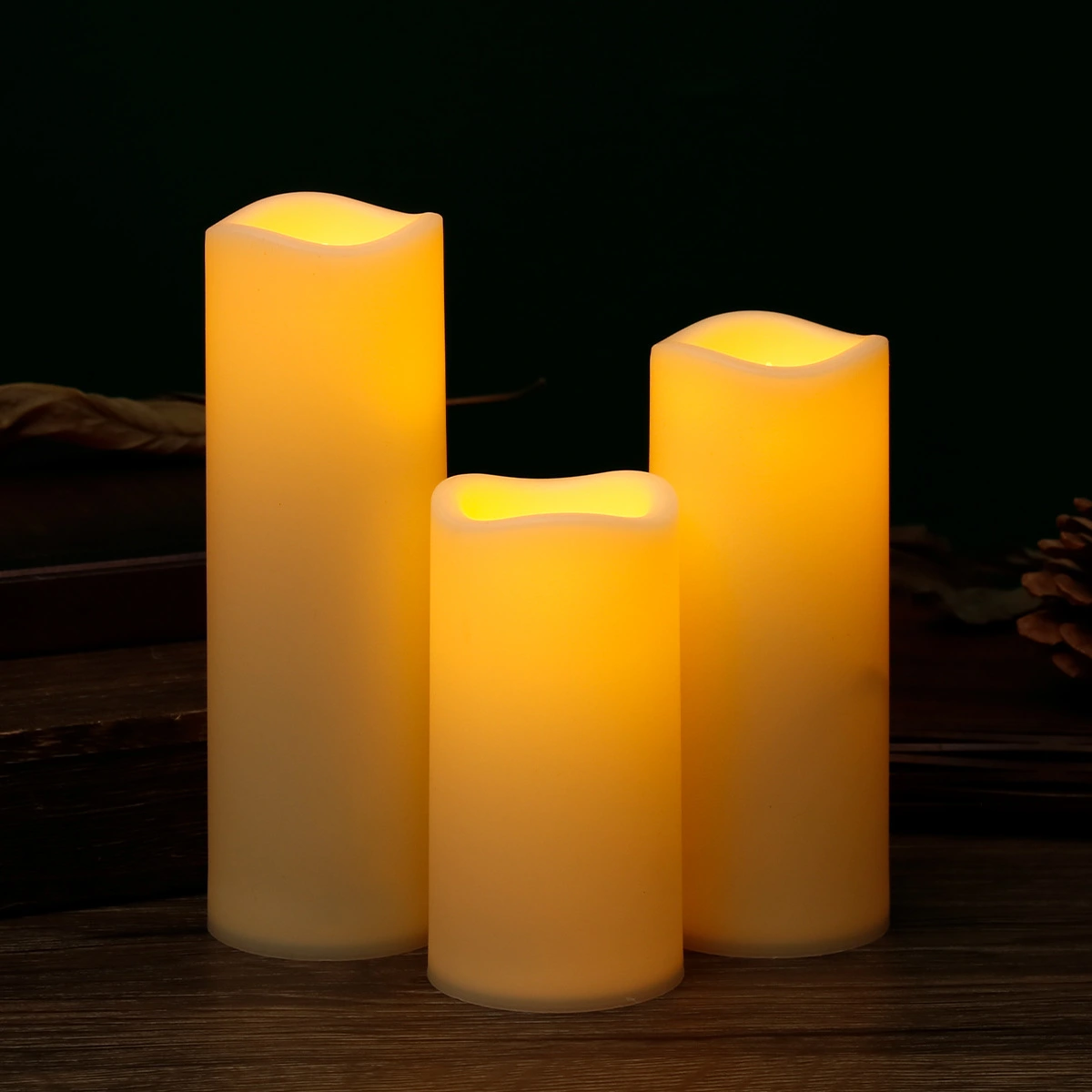 Wave Mouth Led Cylinder Electric Candle Lamp Wedding Christmas Holiday Decoration Party Atmosphere Layout Supplies