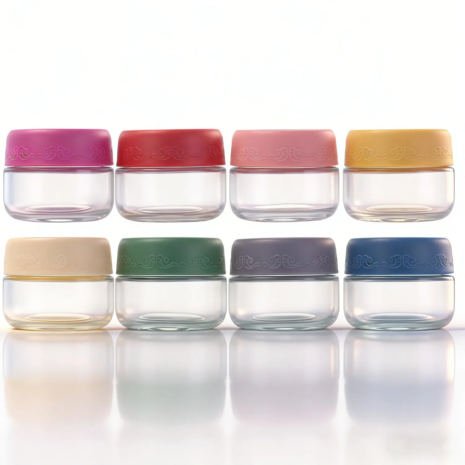2oz 8Pack Glass Dressing Jars with Leakproof Lids, Containers for Sauce, Salad Dressing, Dips & Snacks – Reusable Glass Food Storage Cups for Lunch Box & Meal Prep(2oz-8Pack)