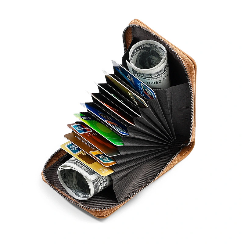 Simple Large Capacity Men's Expanding Card Holder Multiple Card Slots Business ID Card Holder Pu Purse