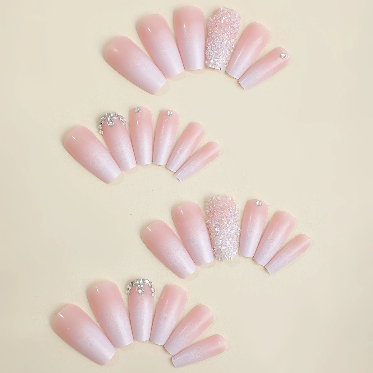 Wear Nail Beauty Gradient Rhinestone French European And American Nail Patch