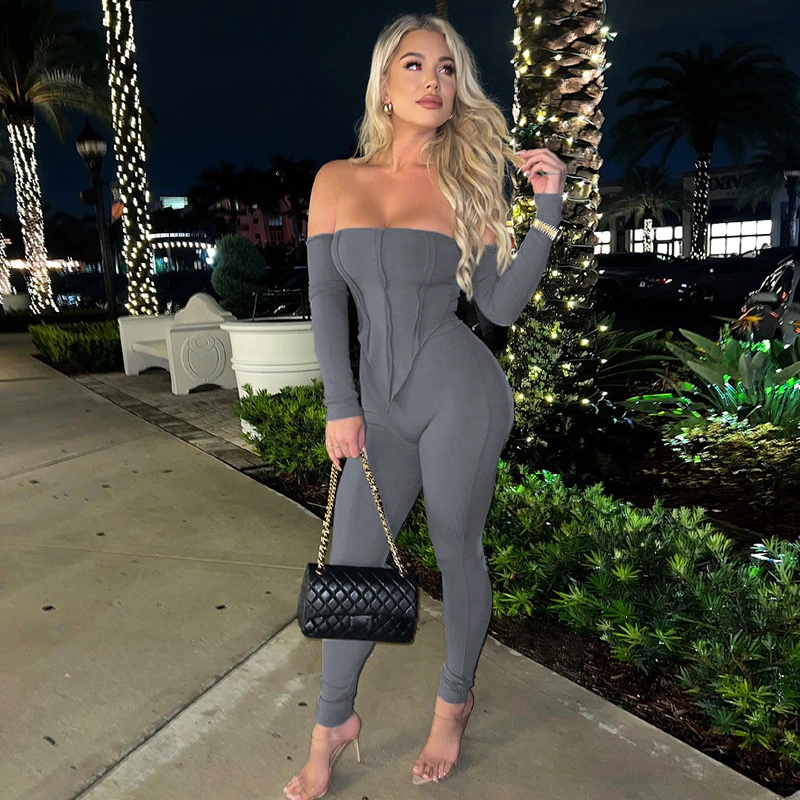 Hot Girl Solid Color Backless Slim Fit Suit