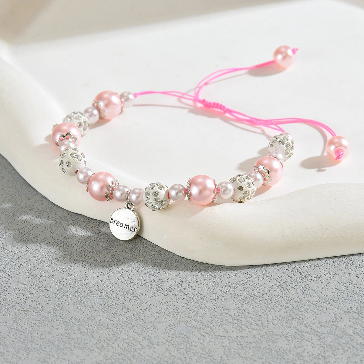 Pearl Bracelet English Letter Special-interest Design