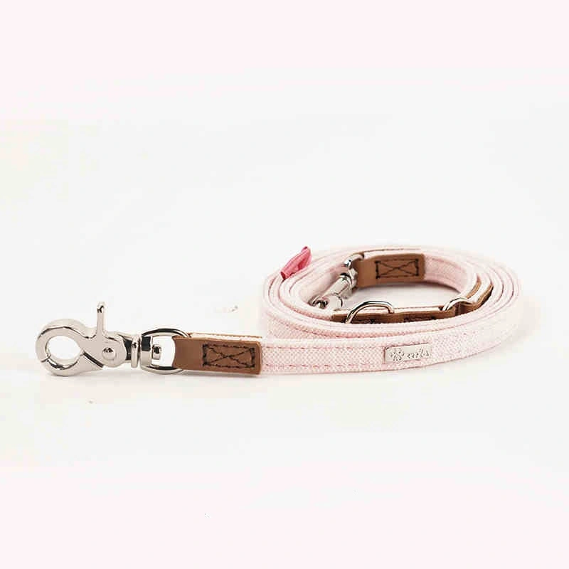 Pet Dog Hand Holding Rope Cute Bow Collar Tone
