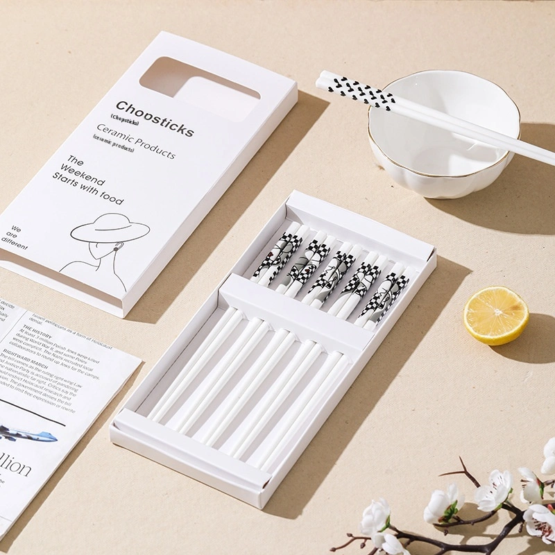 Black And White Minimalist Gift Box Ceramic Chopsticks