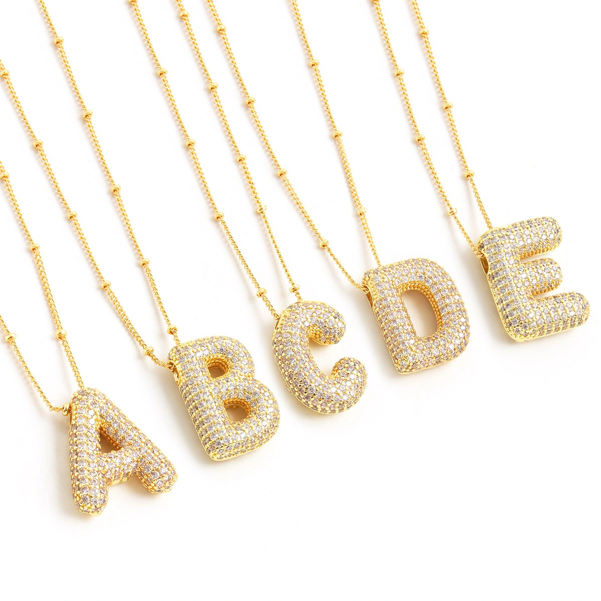Copper Inlaid Zircon Women's 26 English Letter Necklace