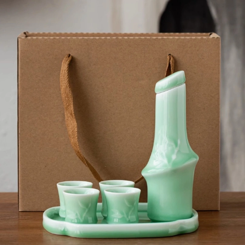 Celadon Bamboo Joint Wine Set Wine Decanter Set