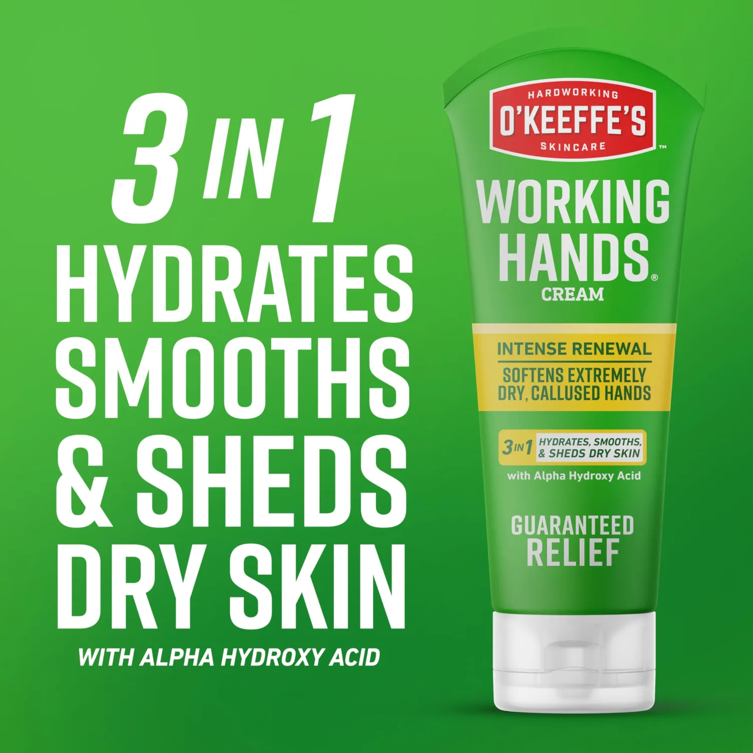 O'Keeffe's Working Hands Intense Renewal Hand Cream, 3 oz Tube (Pack of 1) - Softens and Smooths Extremely Callused, Dry Hands