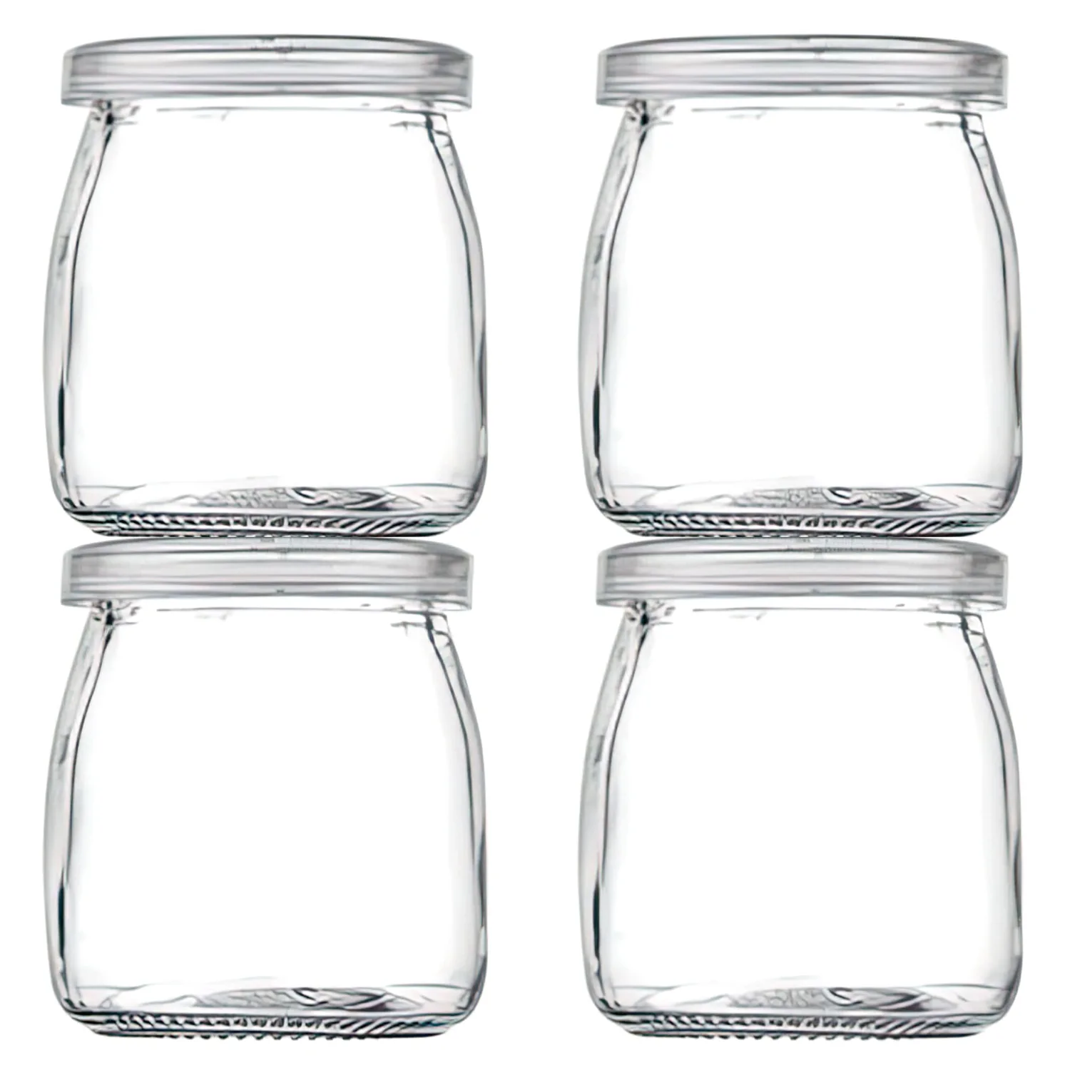 Thymart 5.3oz / 7 OZ Mini Glass Jar with Lid for Pudding, Yogurt, Caviar, Herb, Jelly, Jams, Honey, Spices - Dishwaresafe - Pack-of-4Pcs (5.3, Round, 4, MGJS5-7)