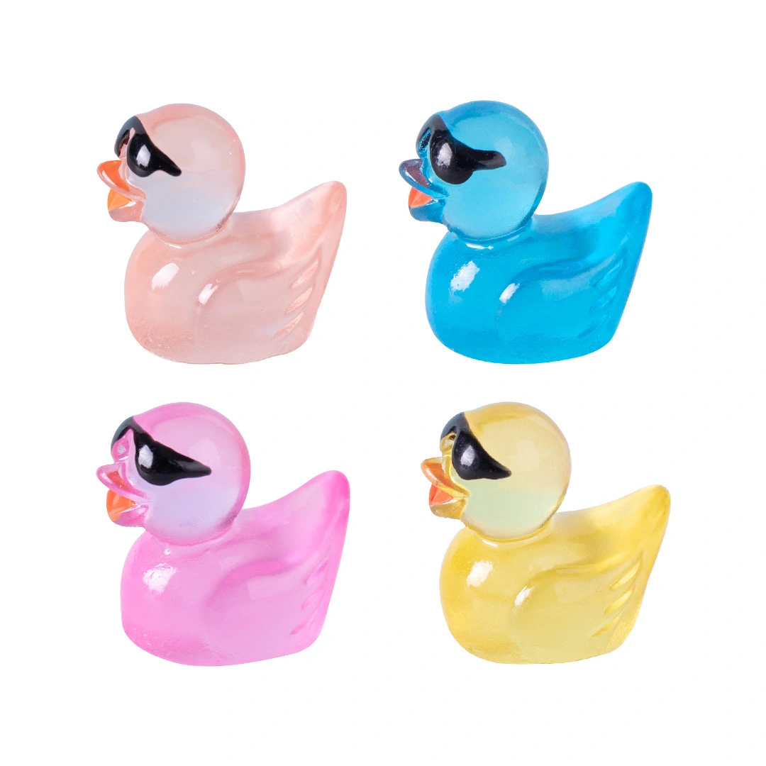 Micro Landscape Creative Fluorescent Luminous Sunglasses Little Yellow Duck Doll