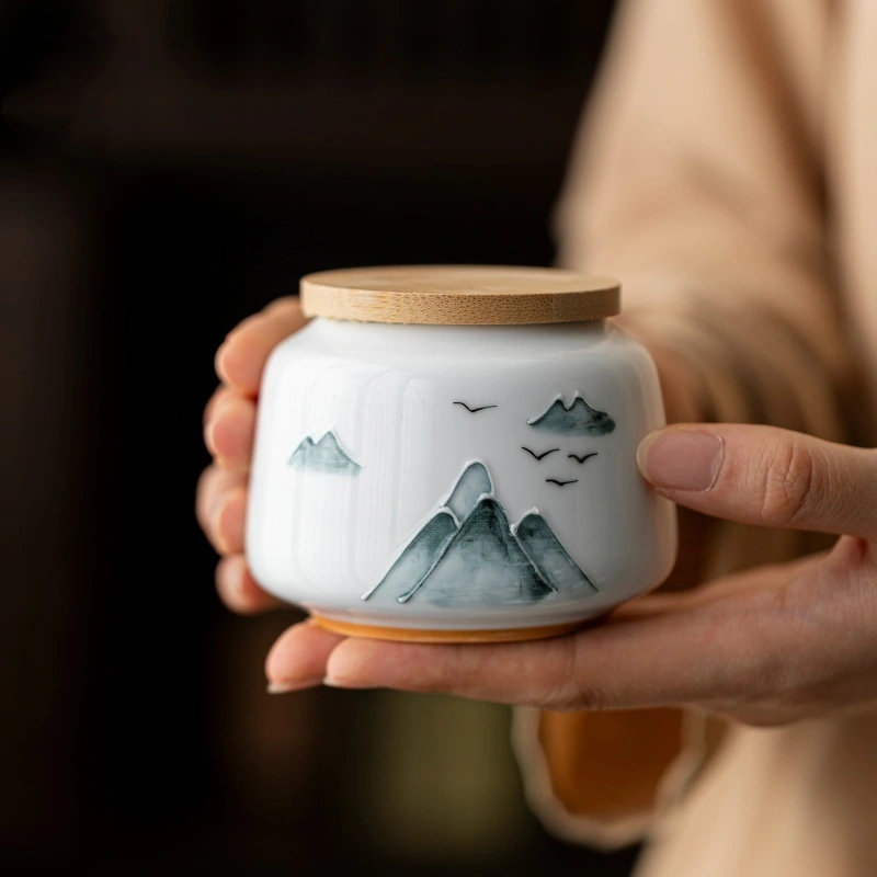 Tea Pot Ceramic Mini Small Sized Chinese Calligraphy Sealed