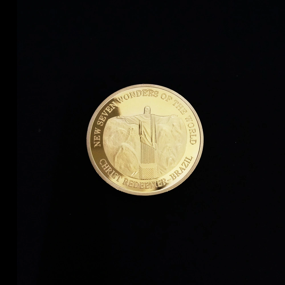 New World Seven Wonders Gold Plated Commemorative Badge