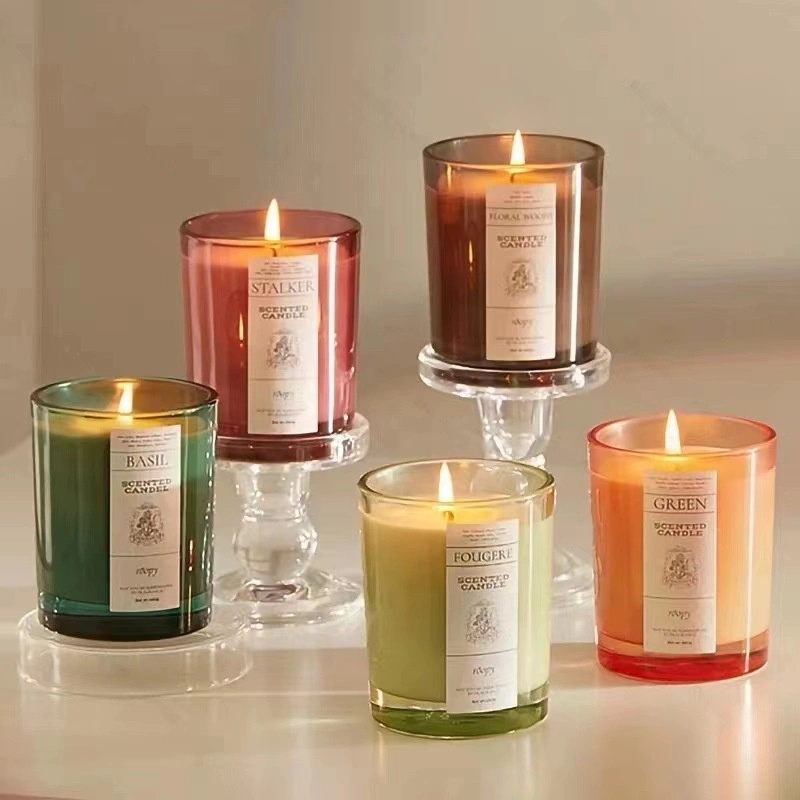 Candlestick Diy Glass Jar Colored Frosted Glass Container
