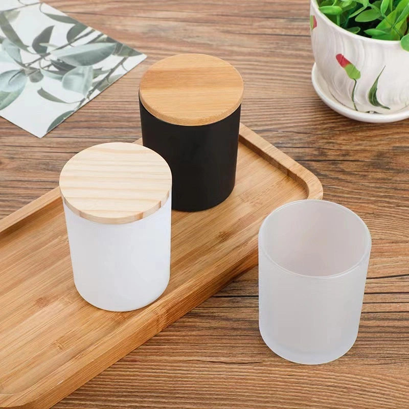 Candlestick Diy Glass Jar Colored Frosted Glass Container