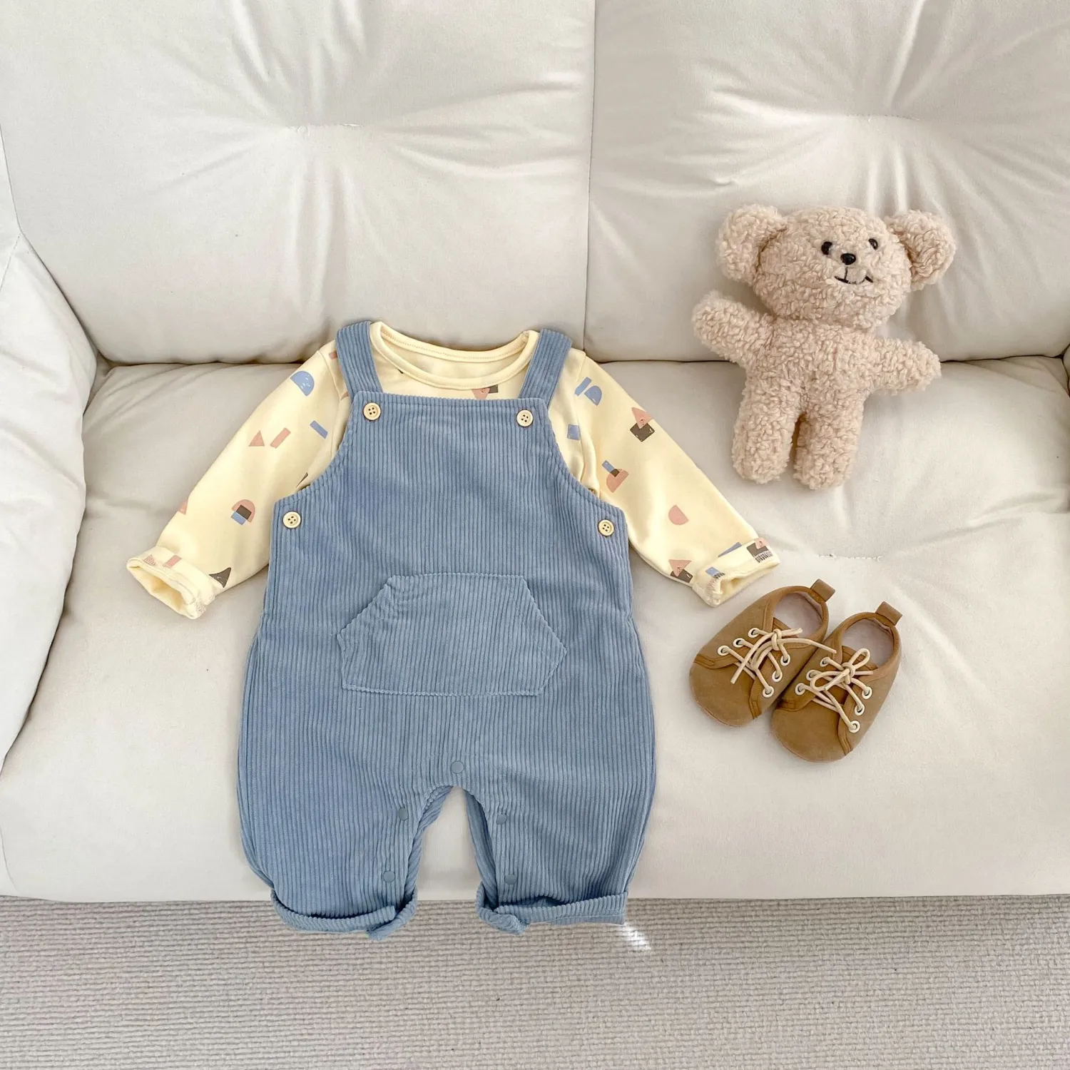 Baby Bib Pants T-shirt Two-piece Set Infant Length Jumpsuit