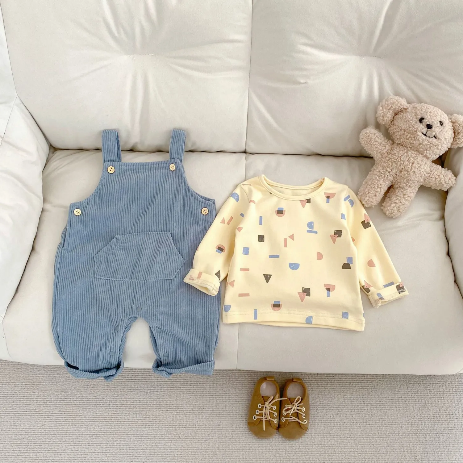 Baby Bib Pants T-shirt Two-piece Set Infant Length Jumpsuit
