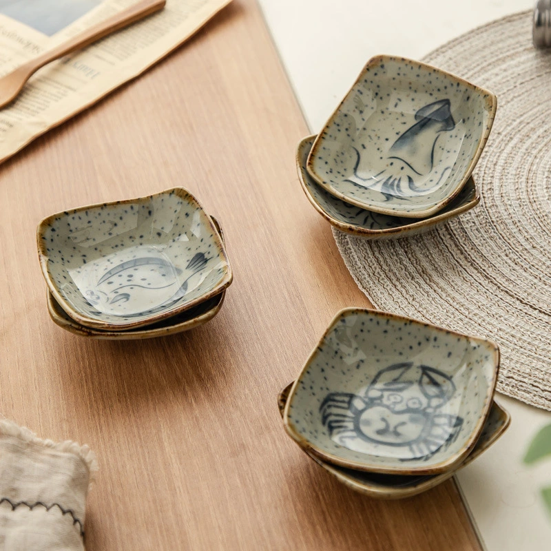 Retro Cartoon Porcelain Saucer Japanese Style Tableware