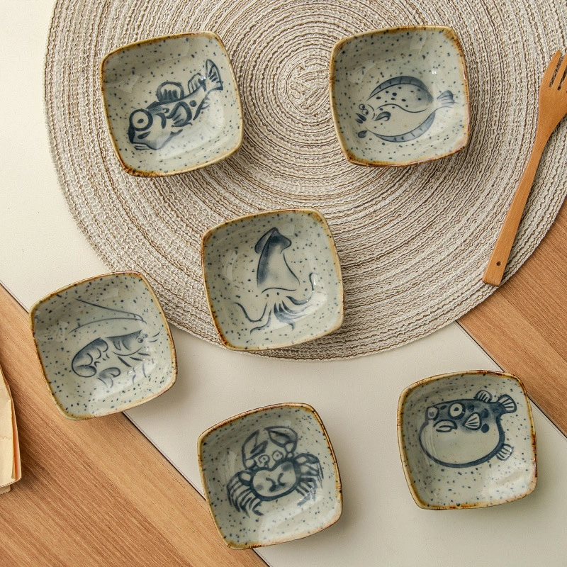 Retro Cartoon Porcelain Saucer Japanese Style Tableware