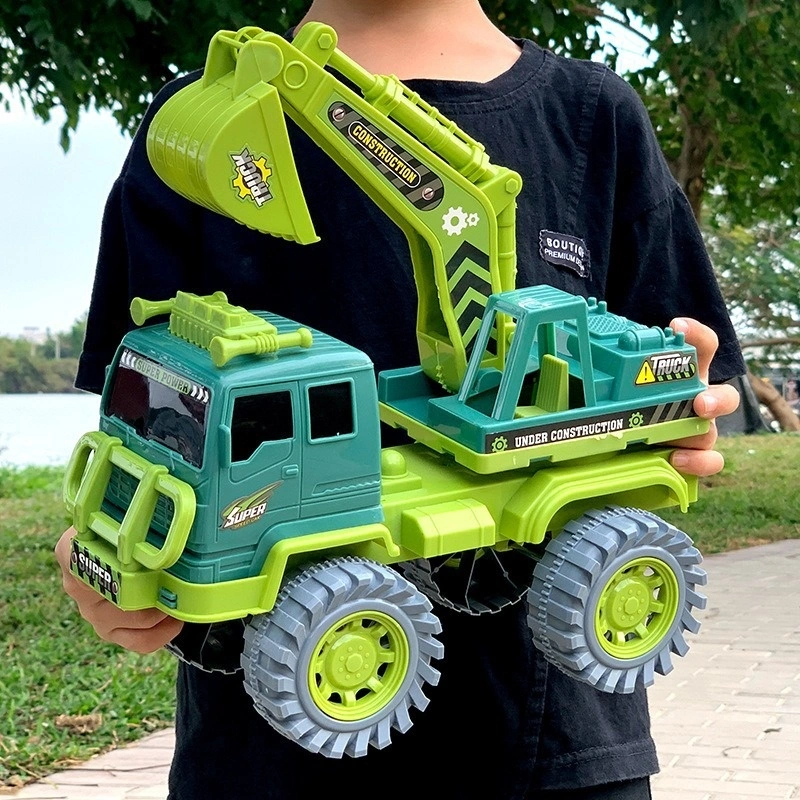 Children's Educational Large Simulation Engineering Vehicle Excavator Stirring