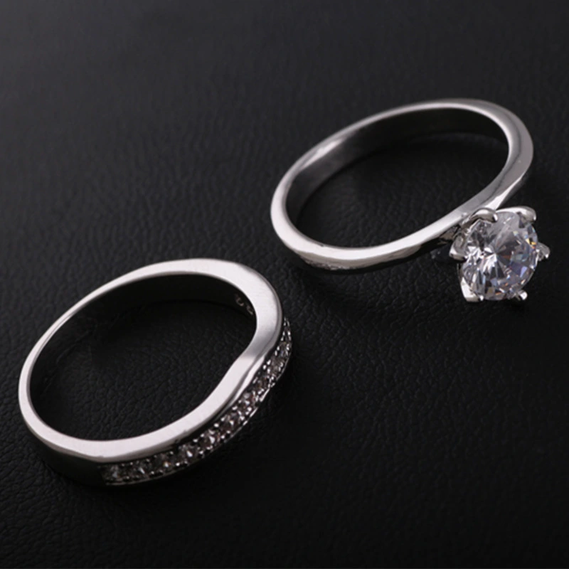 Platinum Diamond Ring Micro-inlaid AAA Zircon Ring