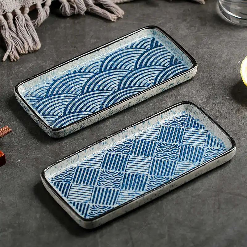 Household Rectangular Sushi Restaurant Dedicated Ceramic Dish