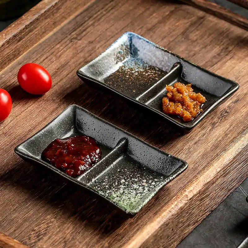 Creative Seasoning Kitchen Ceramic Grid Soy Sauce Dish