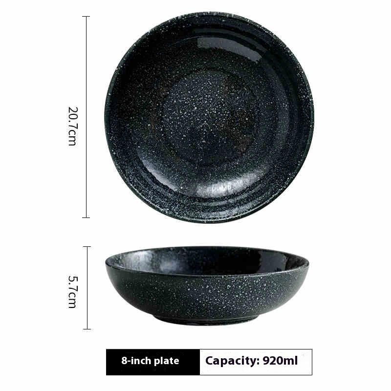 Household Ceramic Plates Creative Steak Round Plate