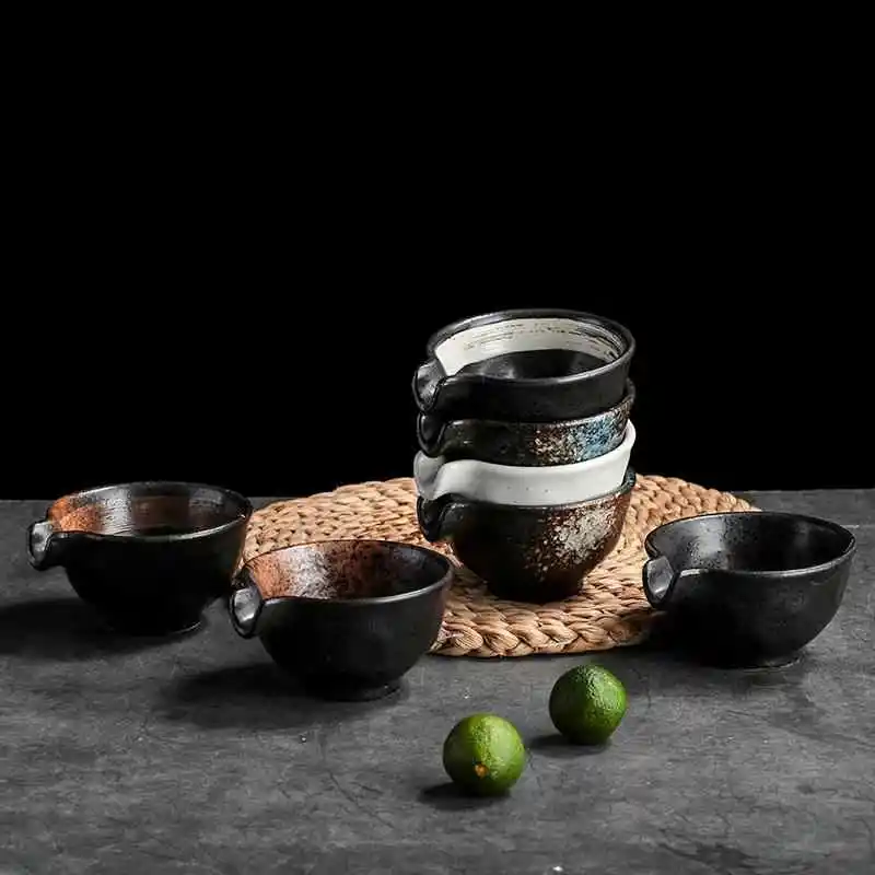 Ceramic Seasoning Plate Sauce Bowl With Mouth Sauce Dish