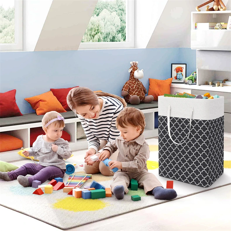 Large Laundry Basket Striped Foldable Storage Bag Laundry Baskets