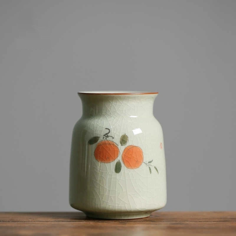 Hand Painted Persimmon Six Gentlemen Celadon Underglaze Tea Ceremony Tea Culture Accessories