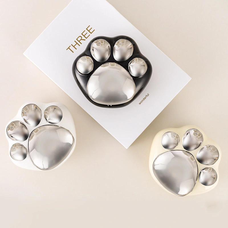 Ceramic Living Room Home Prevent Fly Ash Cat's Paw Ashtray With Lid