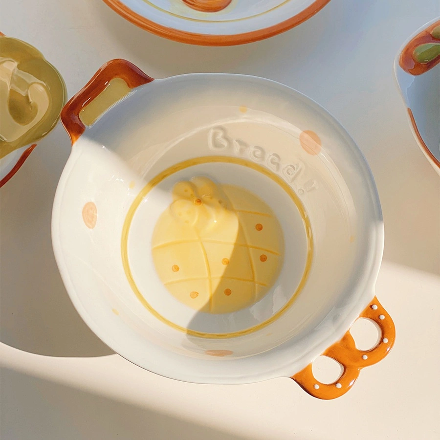 Cute Bread Ceramic Tableware Household Bowl Dessert Cookies