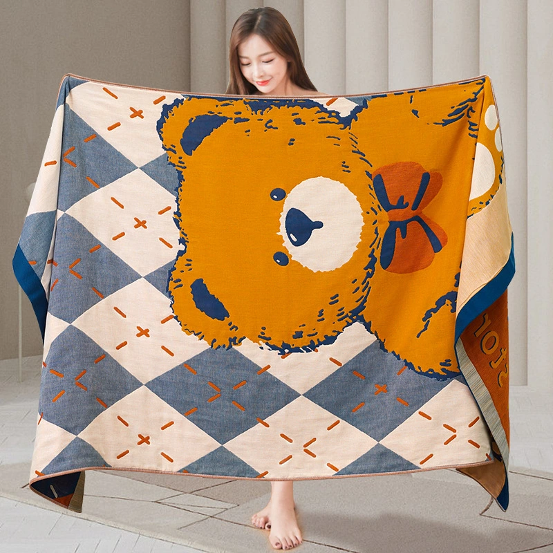 Four-layer Cotton Gauze Large Bath Towel Soft And Not Easy To Lint Water-absorbing Quick-drying