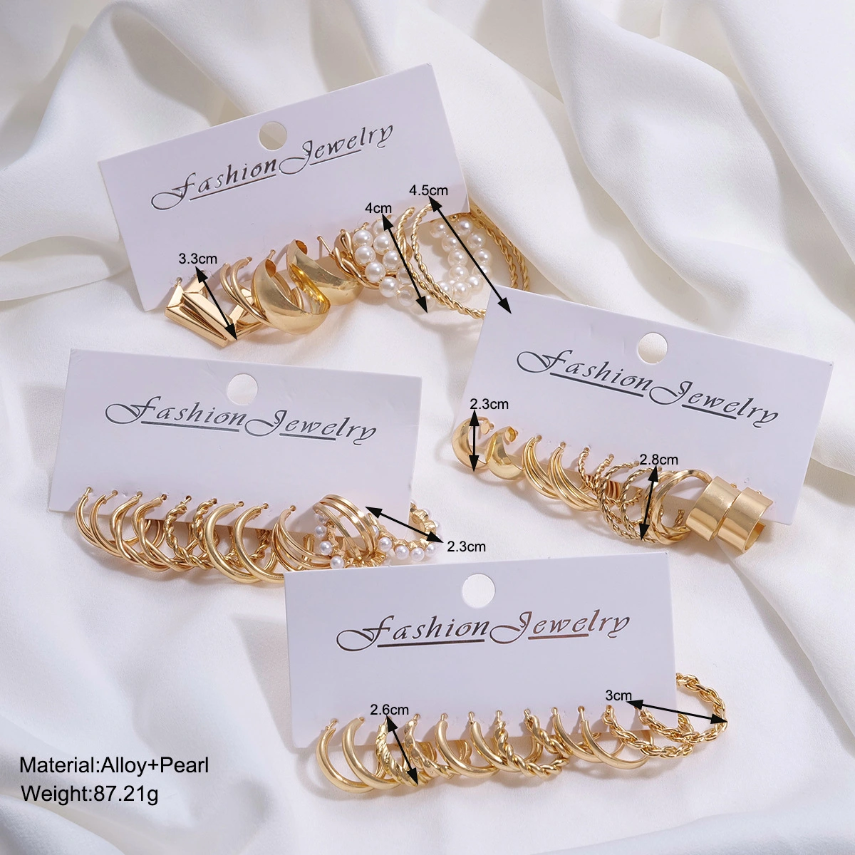 Women's Retro Artificial Pearl Earrings Suit