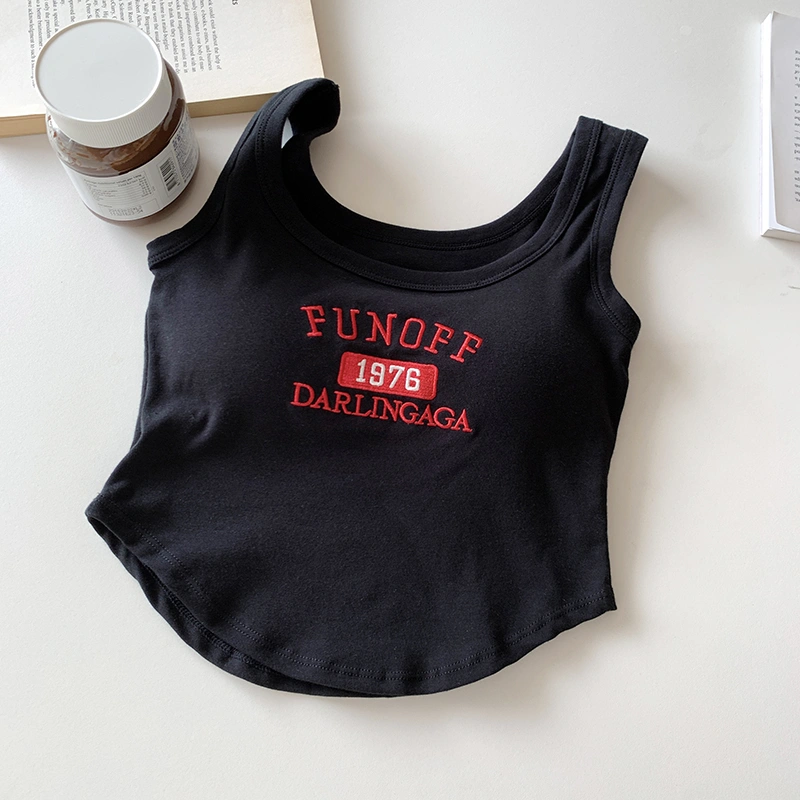Base Tube Top Short Type Outerwear Top Retro Embroidered Strap Vest For Women