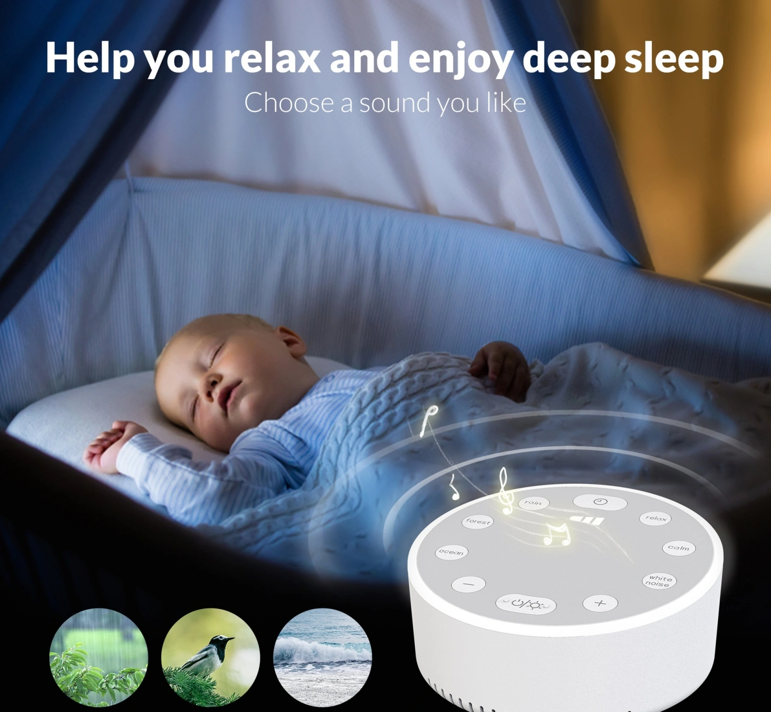 White Noise Sleeping Aid Instrument Regulate Mood And Emotion Breathing Light