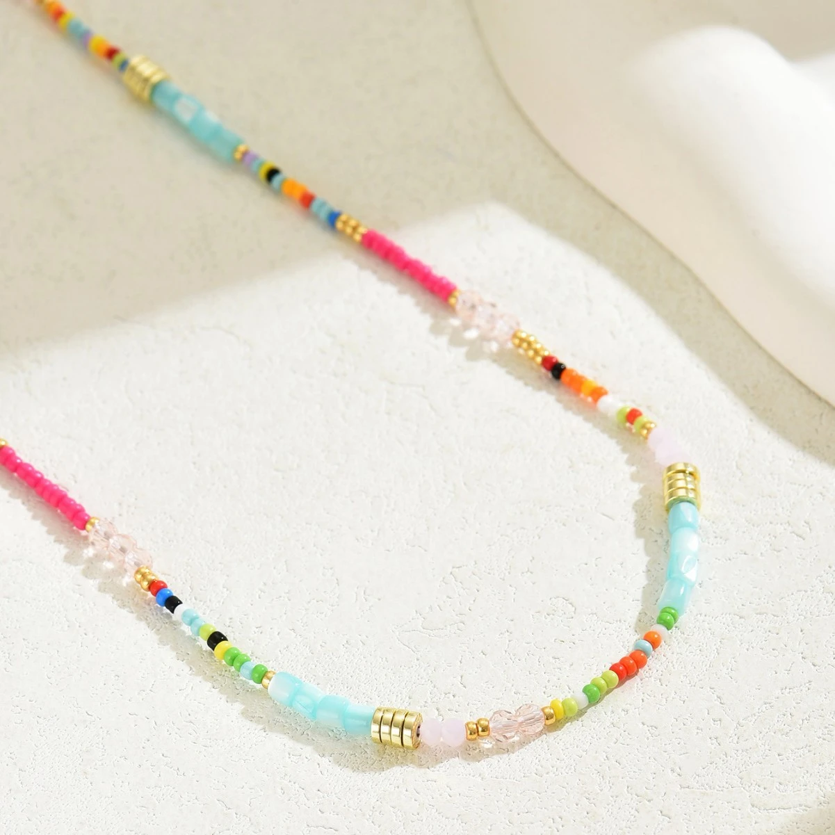 Personalized Bohemian Creative Design String Colorful Crystal Beads Long Necklace