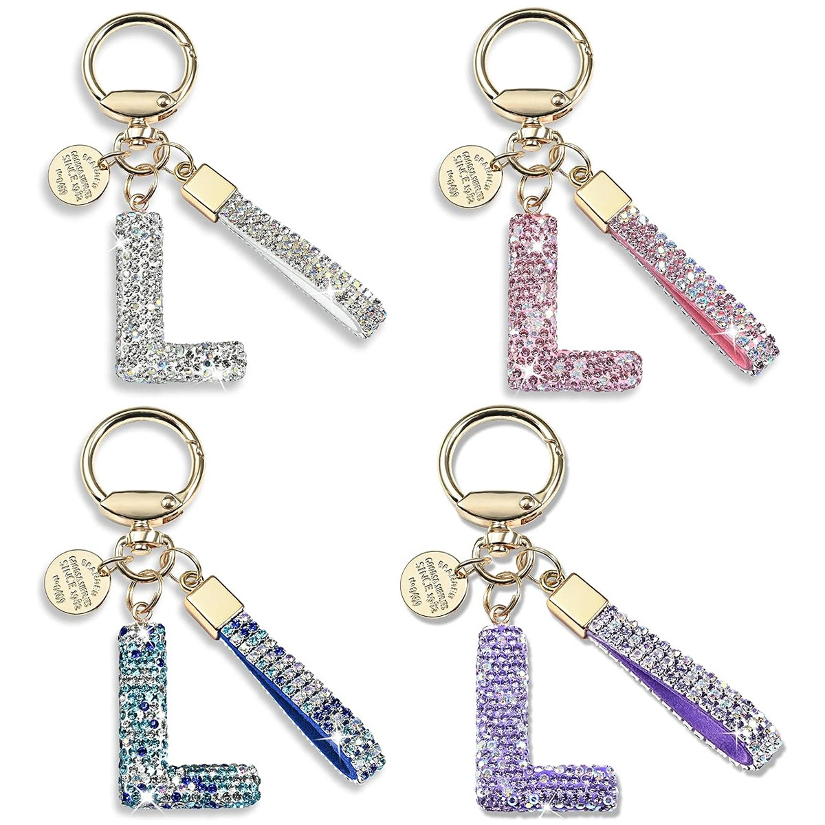 Diamond Letters Keychain For Women