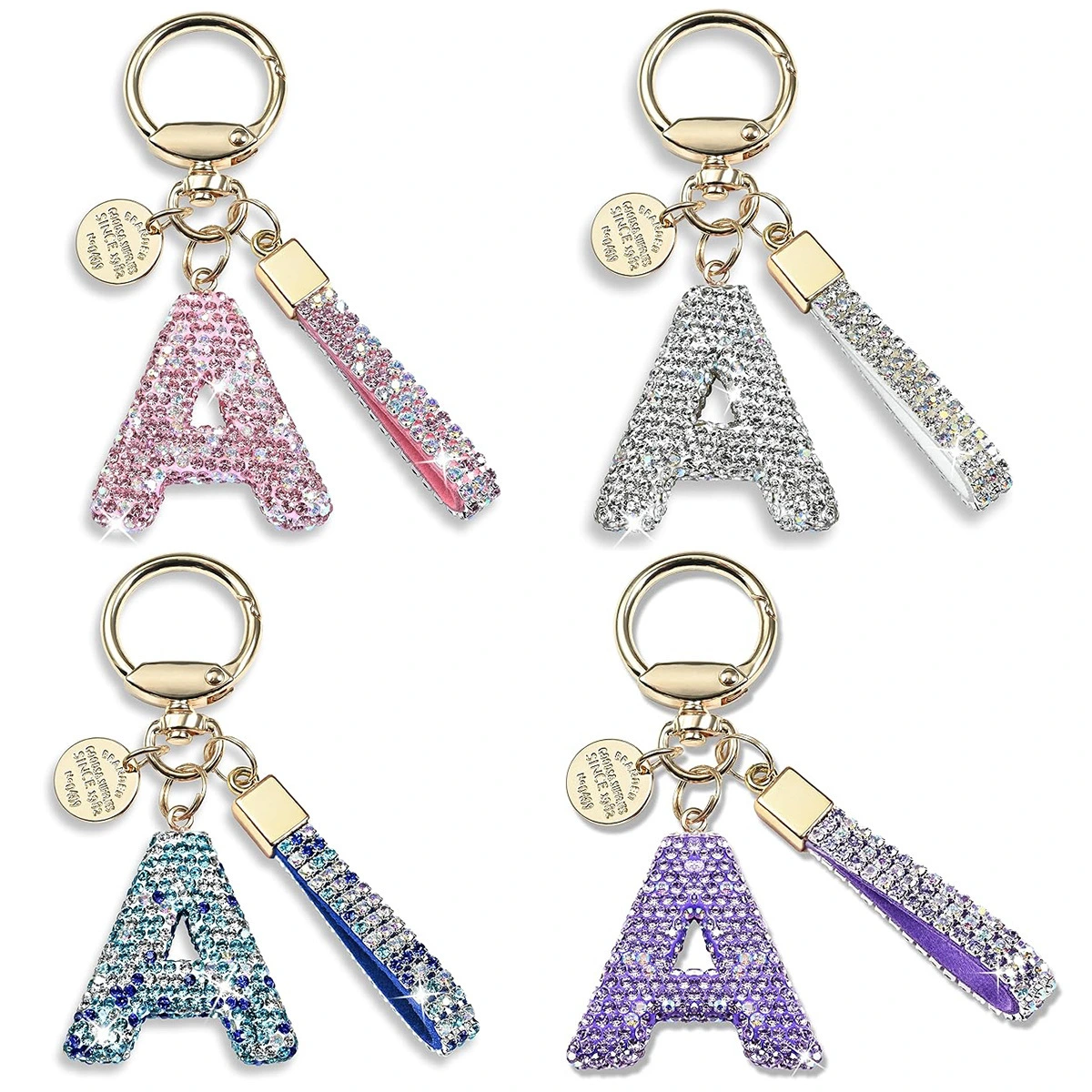 Diamond Letters Keychain For Women
