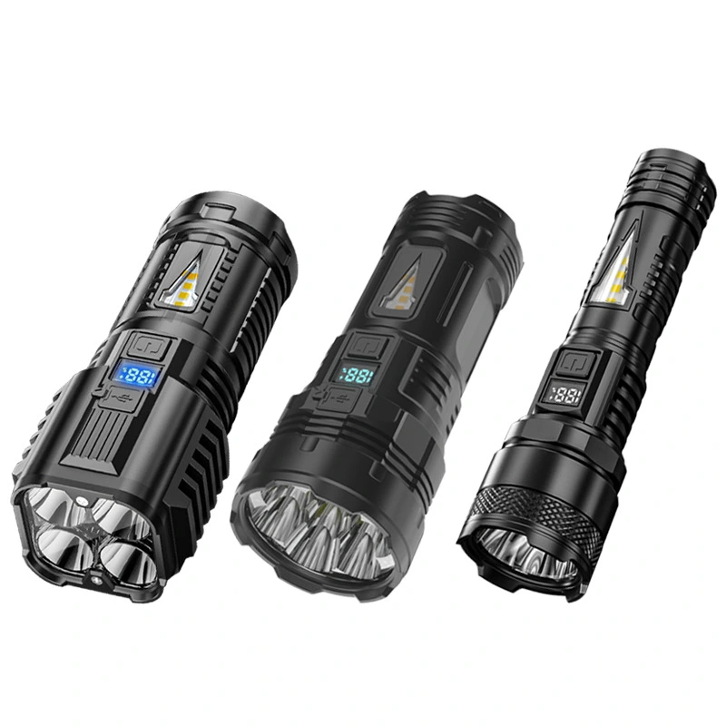 Outdoor Strong Light Super Bright Long-range Multi-gear Dimming Long-lasting Endurance Type-C Rechargeable Flashlight