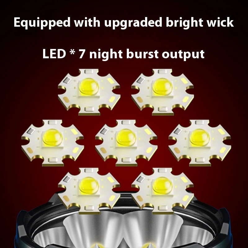 Outdoor Strong Light Super Bright Long-range Multi-gear Dimming Long-lasting Endurance Type-C Rechargeable Flashlight