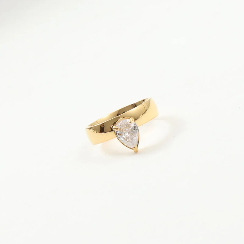 Ring Titanium Steel Plated 18K Gold
