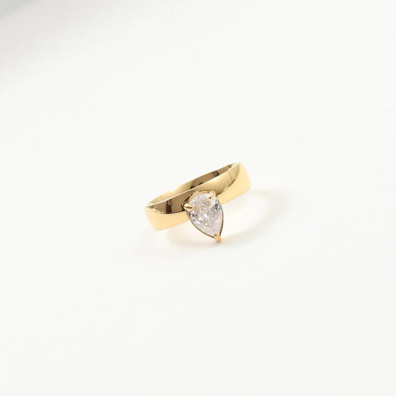 Ring Titanium Steel Plated 18K Gold