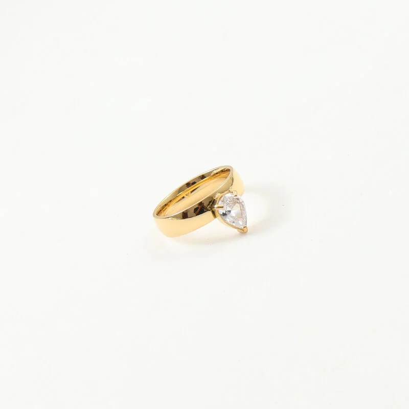 Ring Titanium Steel Plated 18K Gold